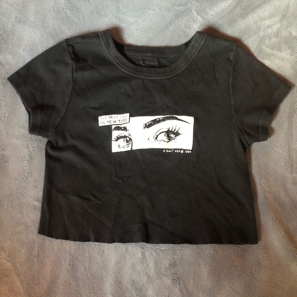 Brandy Melville black graphic crop top